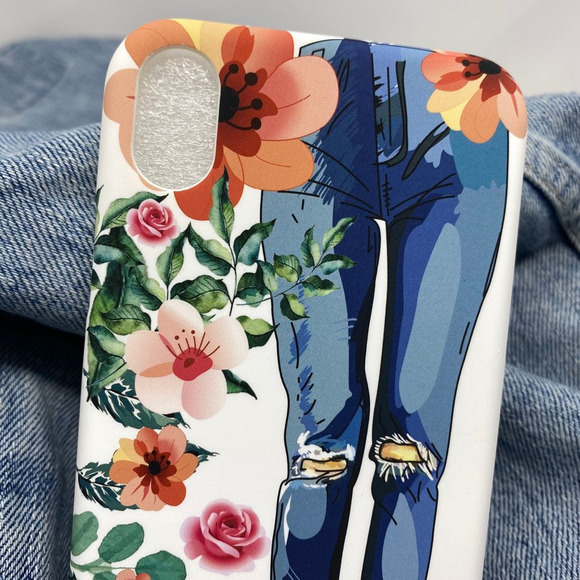 iPhone X/XS Case Floral Denim Print - Picture 3 of 7